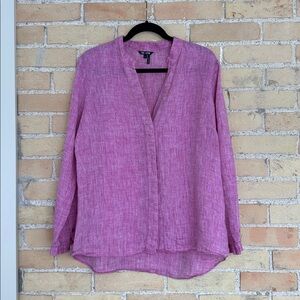 NIC+ZOE Pink Linen Shirt